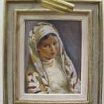 Oljemålning, Rudolf Gowenius (1896-1960), Porträtt av ung kvinna, 34x26